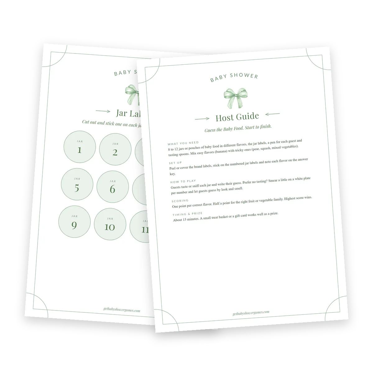 Numbered jar labels and the Host Guide